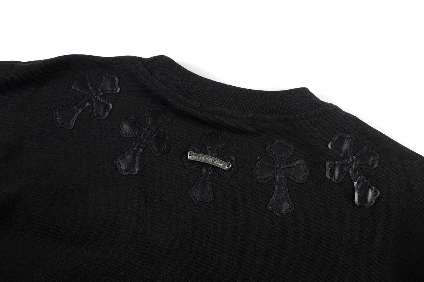 P230 Chrome Hearts Chrome Hearts Leather Cross Metal Logo Sweatshirt Size: SMLXL Color: Black White